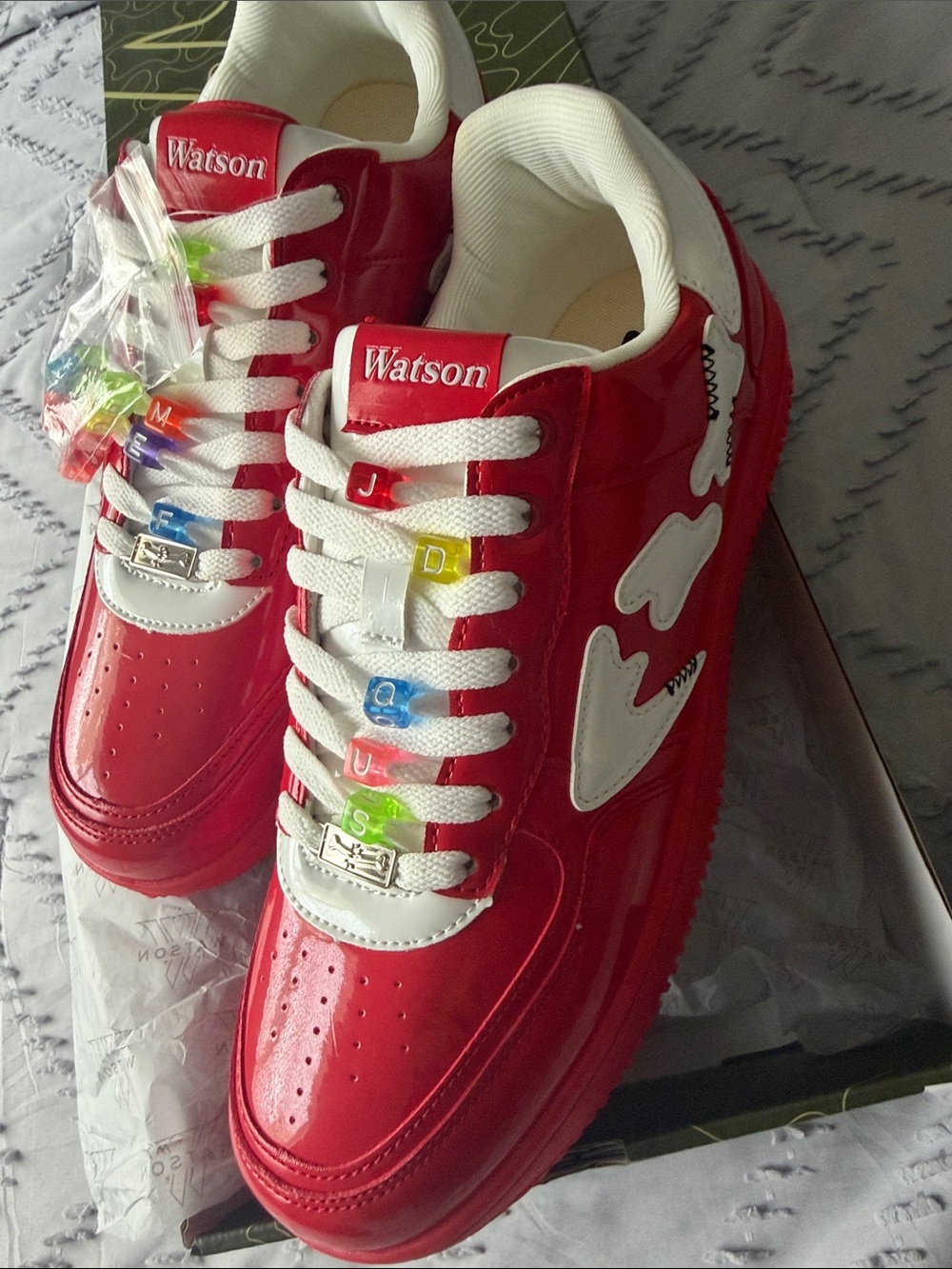 Watson Men’s Red Low-Top Sneakers with White Accents